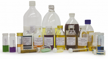 Microbiology media in bottles