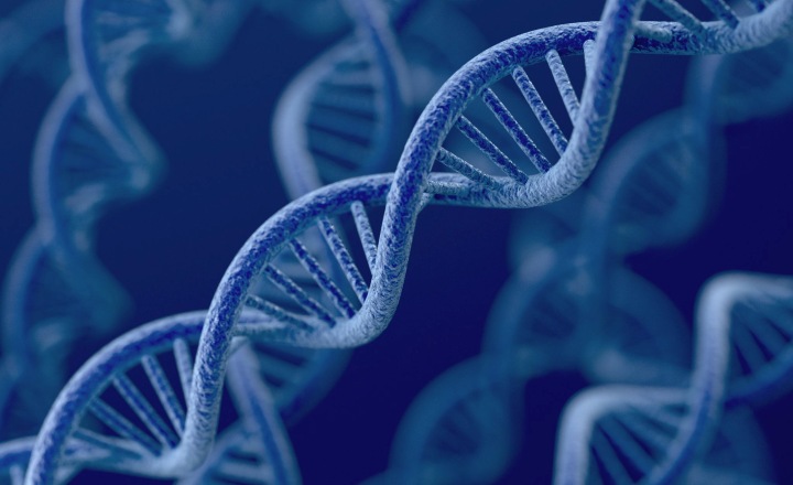 DNA helix on a blue background