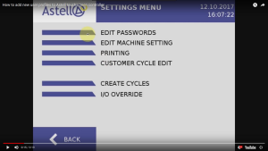 Videos guide users through Astell’s autoclave functions