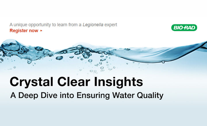 Register for this Bio Rad webinar to learn about ensuring water quality