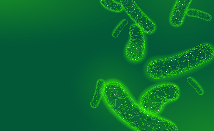 green bacillus on green background