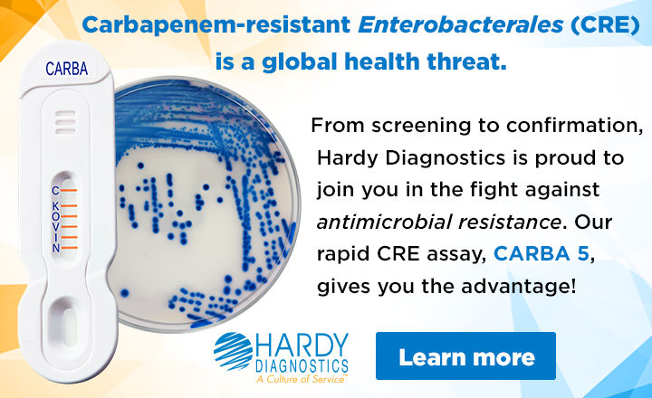 Fast Carbapenamase Resistant Enterobacterales CRE detection with rapid lateral flow