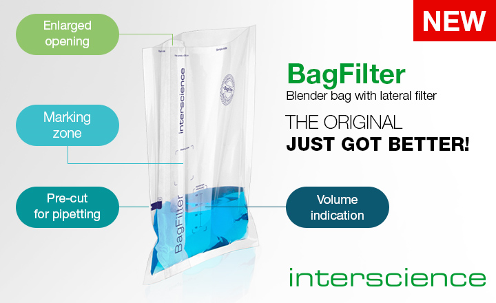 Blender bag with lateral filter