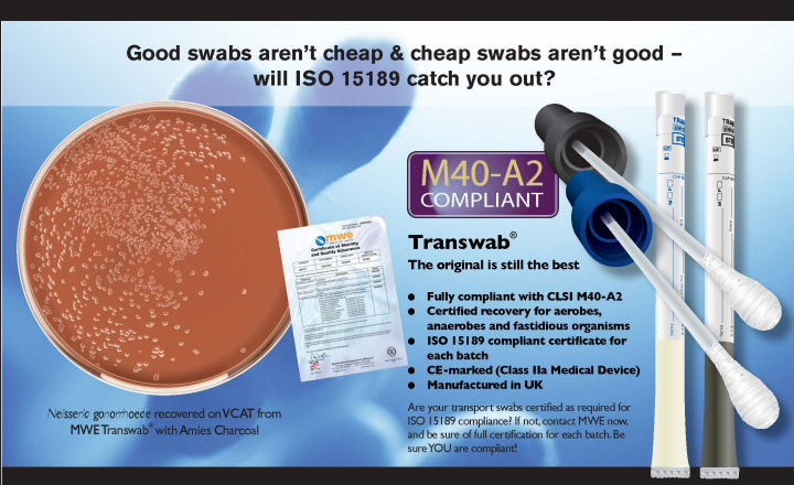 Transwabs - ISO 15189 compliant certificate for each batch