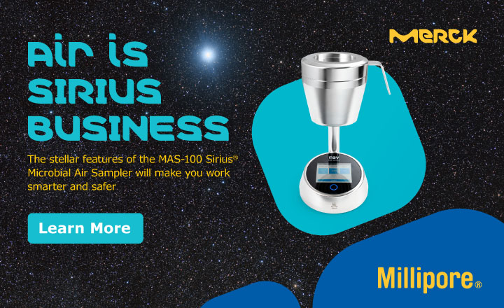 MAS 100 Sirius Air Sampler along with Merck and Millipore branding
