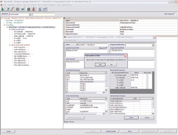 MicroPath modular information managements system for microbiology labs