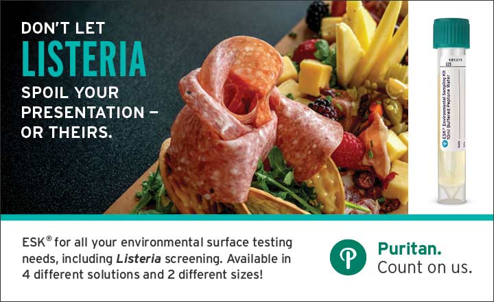 Detect Listeria and other contaminants with ESK Environmental Sampling Kit from Puritan