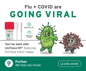 Test for Flu and COVID with Puritan UniTranz RT