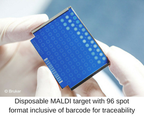 96 Spot MALDI Chip with barcode