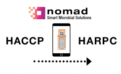 A nomad tester displayed on a smart phone makes the link between HACCP and HARPC