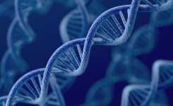 DNA helix on a blue background