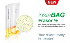 half fraser broth in a ready to use bag for Listeria analysis