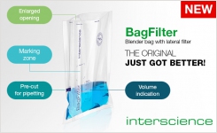 Blender bag with lateral filter