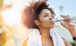 woman drinking water